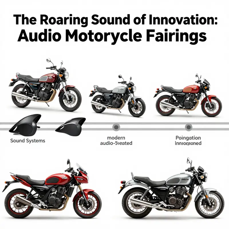 A visual representation of the historical development of motorcycle fairings into today’s audio systems.