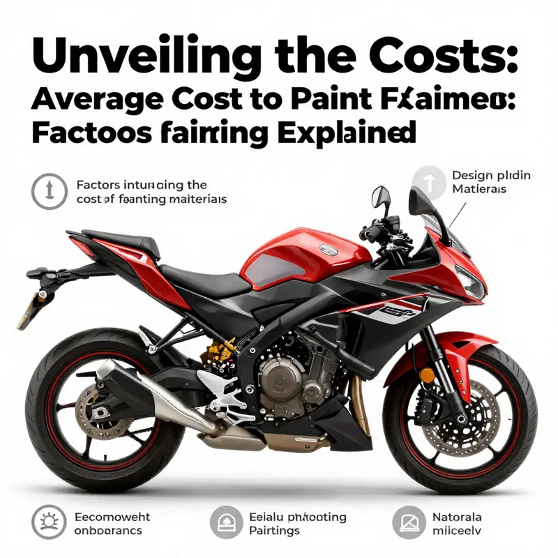 Visual representation of motorcycle fairings with various paint designs and corresponding price ranges.