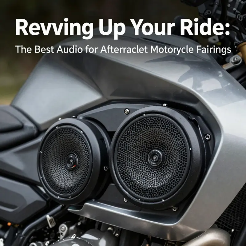 Showcase of fairing-mounted speakers seamlessly integrated into a motorcycle’s design.