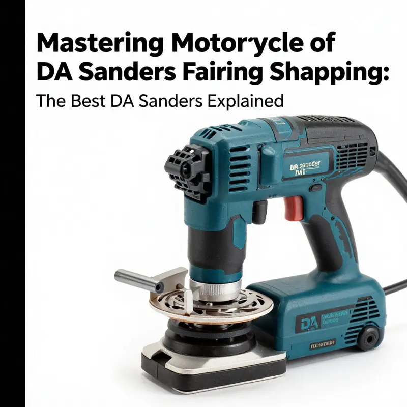 Various DA sanders ready for motorcycle fairing shaping in a professional workshop.