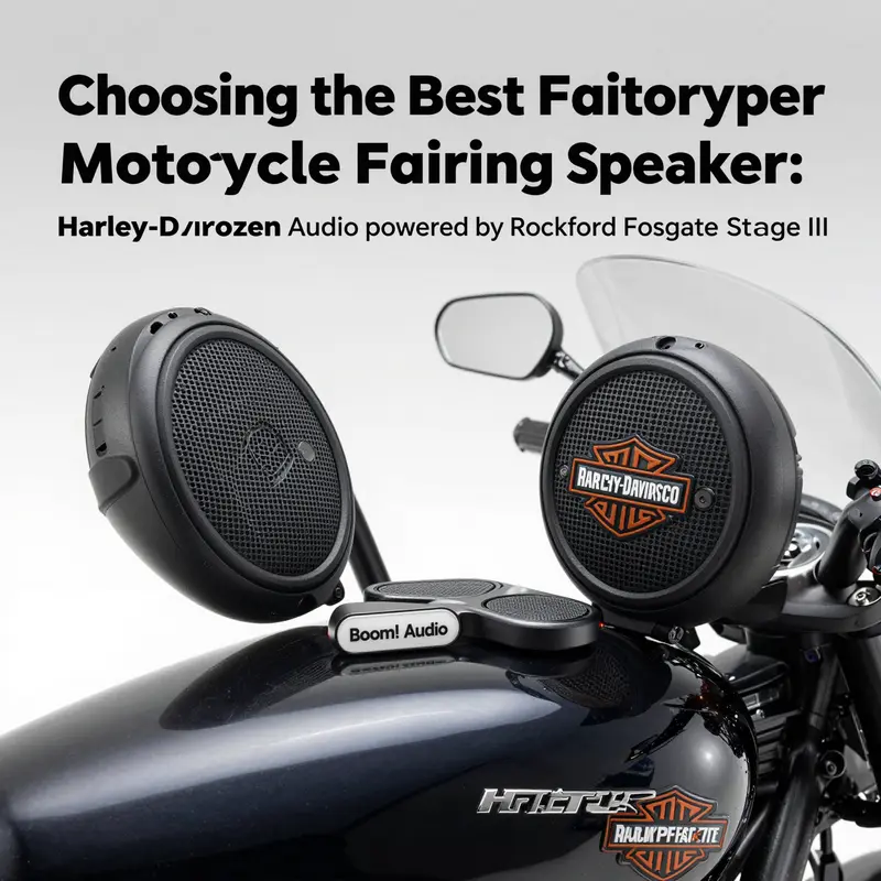 Comparative view of Harley-Davidson and aftermarket motorcycle fairing speakers.