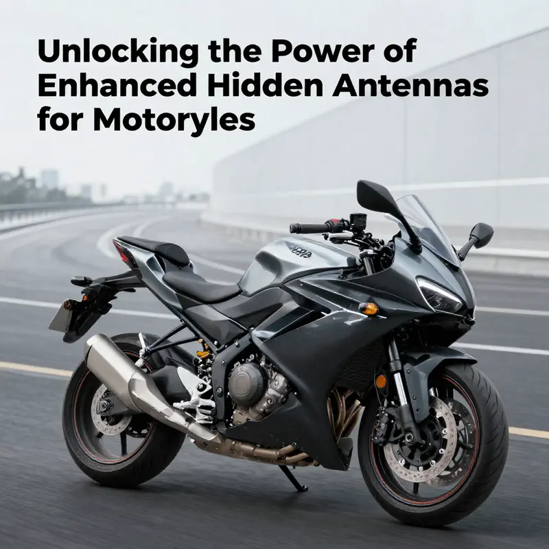 The Enhanced Hidden Antenna seamlessly integrated into motorcycle fairing, emphasizing modern design and practicality.