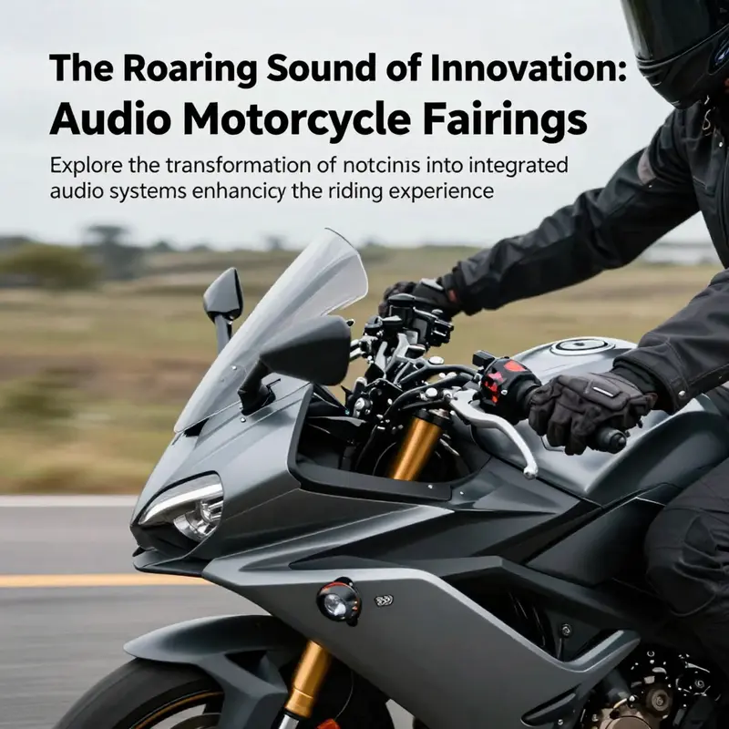 A motorcycle riders showcasing sleek design and advanced audio systems integrated into fairings.