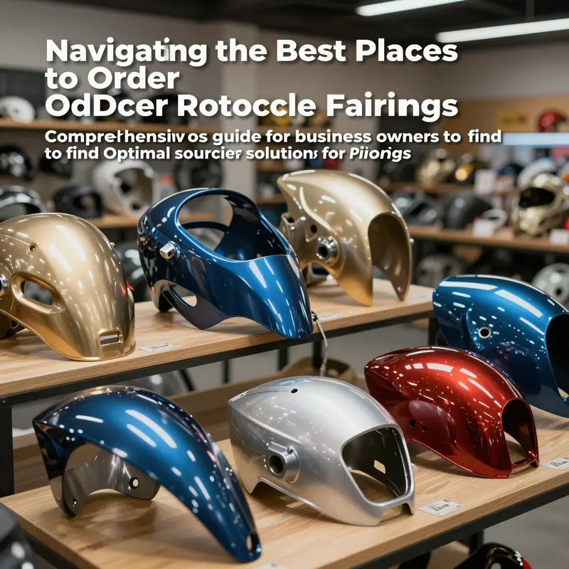 Colorful motorcycle fairings arranged in a showroom to attract potential buyers.