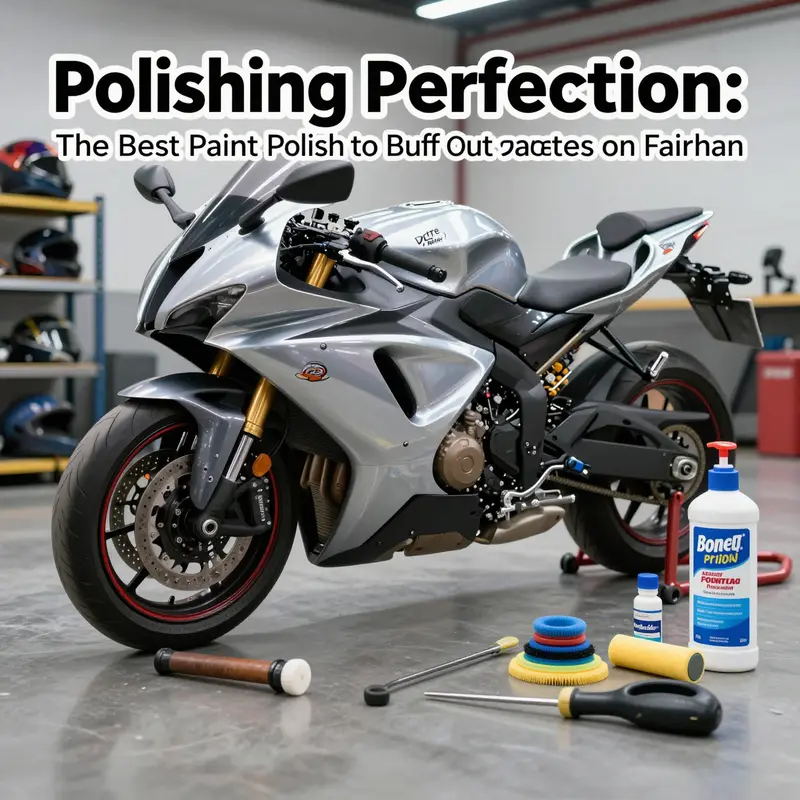 A mesmerizing view of polished motorcycle fairings in a workshop atmosphere.