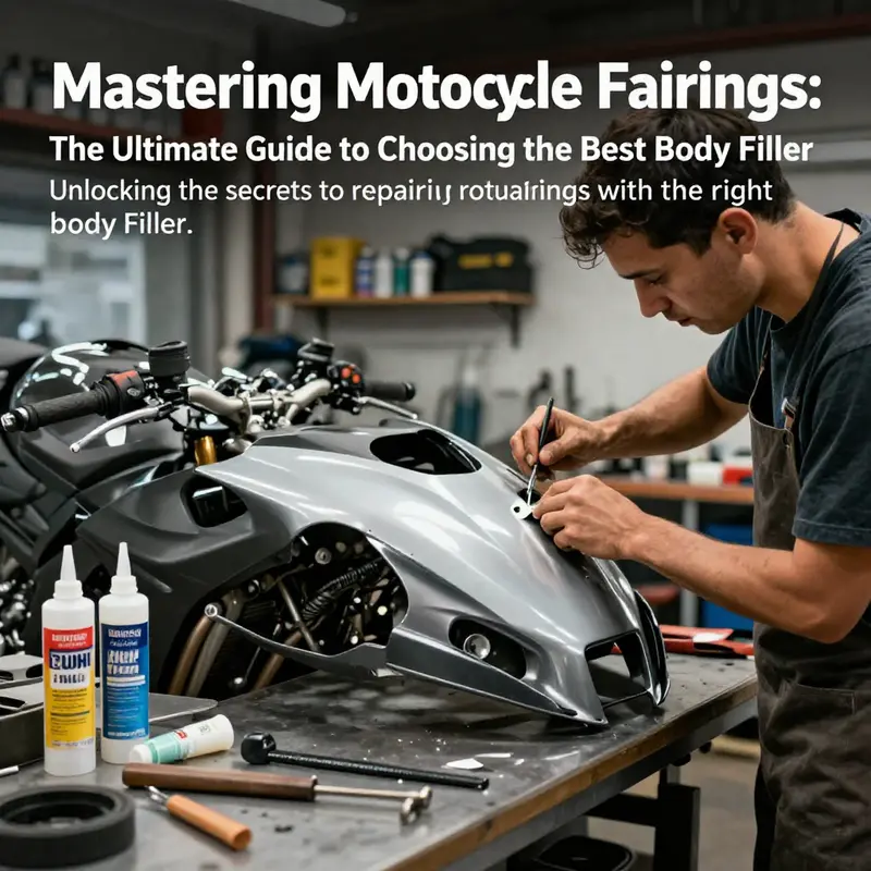 Interior of a professional motorcycle repair shop with technicians working on motorcycle fairings.