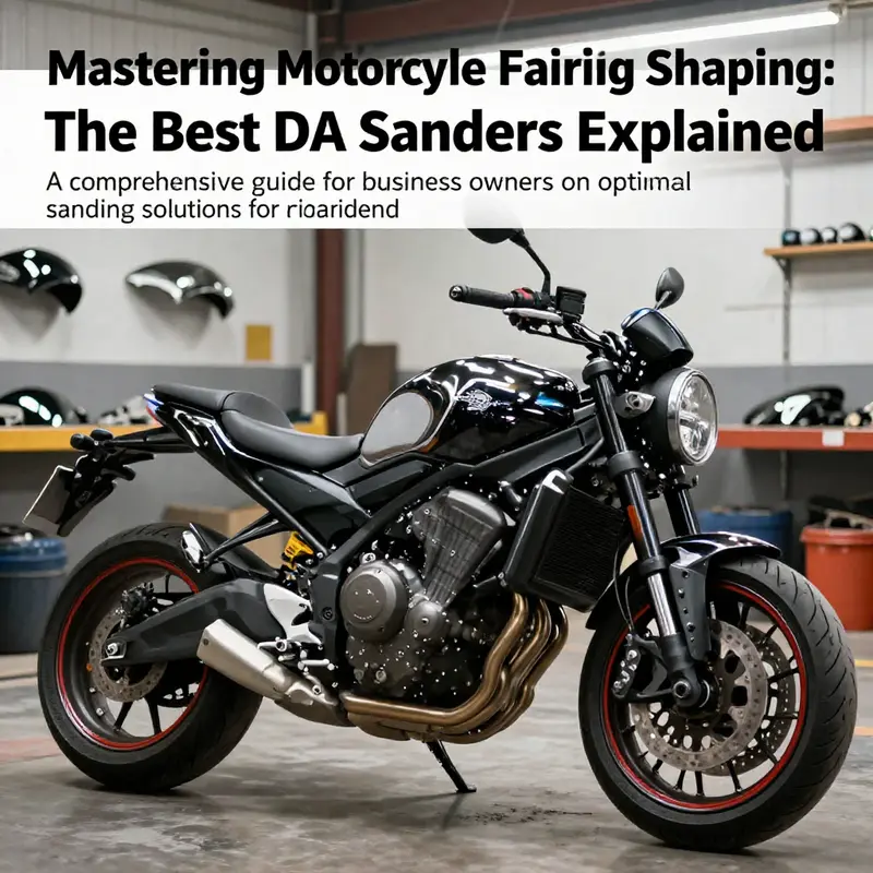 A motorcycle with glossy fairings positioned in a garage, representing quality craftsmanship and tool efficacy.