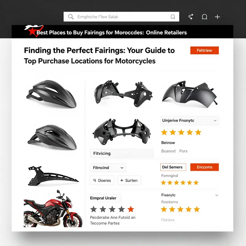 A vibrant motorcycle specialty shop offering an array of fairings for different models.