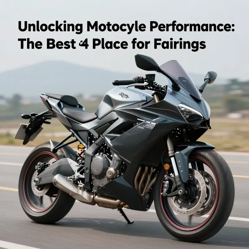 Illustration of motorcycle fairings installed in the optimal position for enhanced performance.