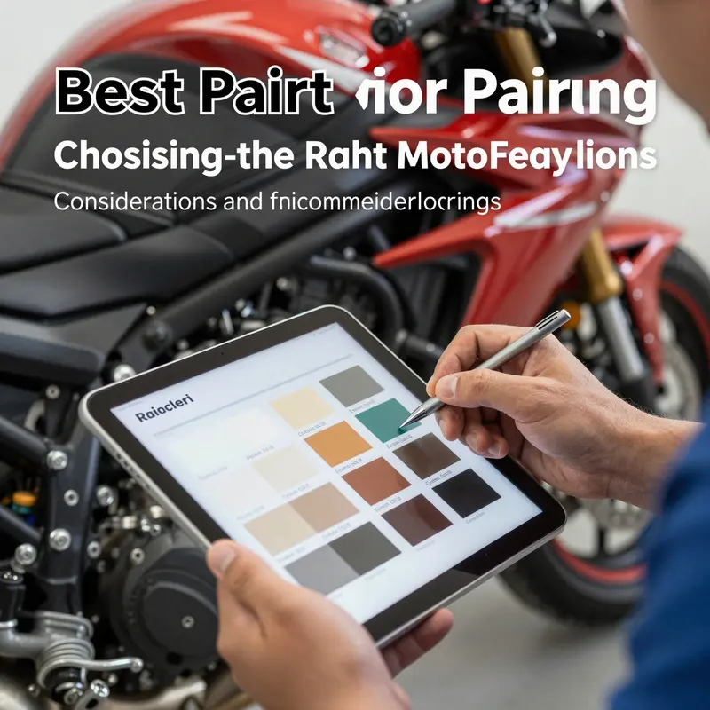 An array of freshly painted motorcycle fairings demonstrating the vibrant finishes achieved with motorcycle-specific paints.