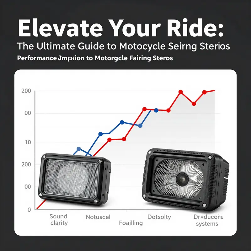 A display of various motorcycle fairing stereos highlighting essential features.