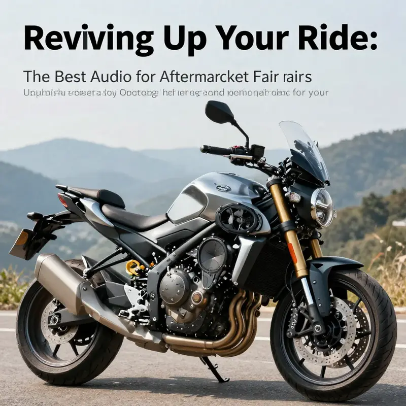Motorcycle featuring premium fairings and audio systems against an adventurous landscape.