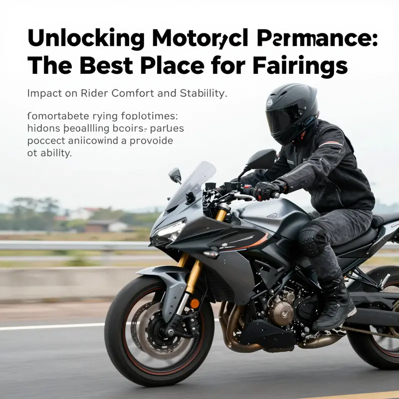 Illustration of motorcycle fairings installed in the optimal position for enhanced performance.