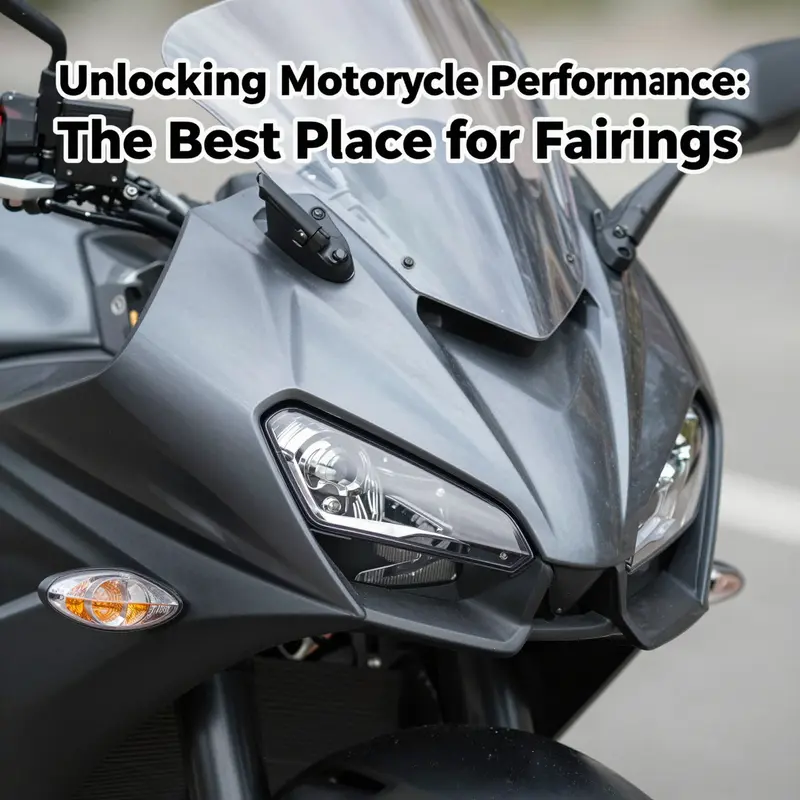 Illustration of motorcycle fairings installed in the optimal position for enhanced performance.