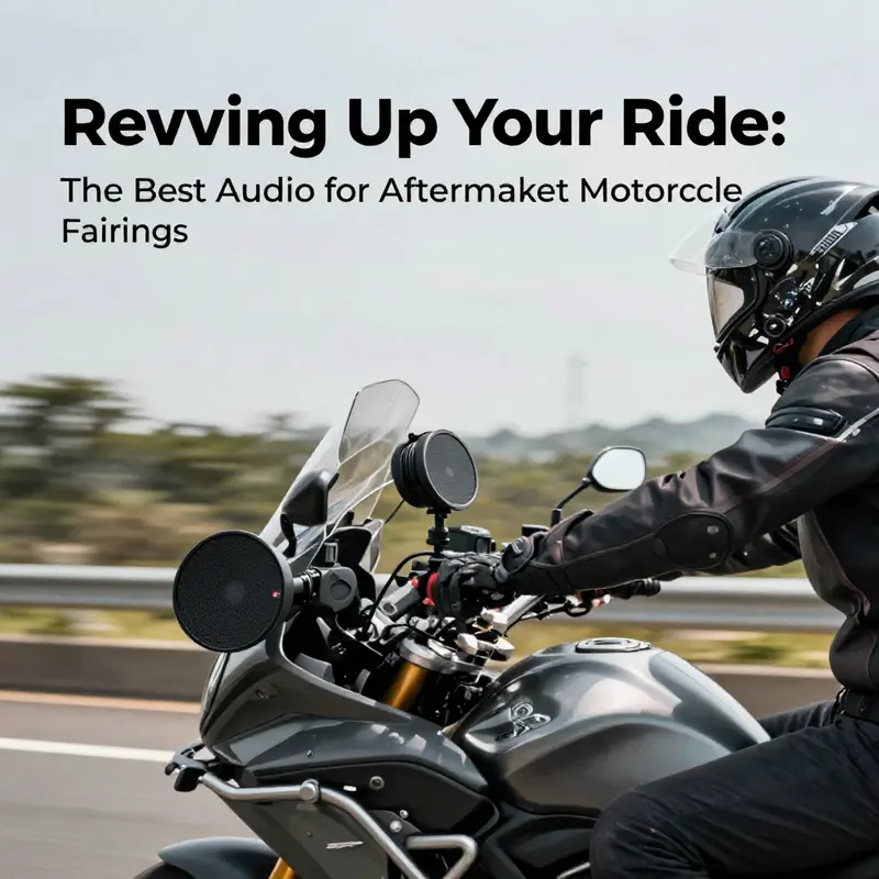 Showcase of fairing-mounted speakers seamlessly integrated into a motorcycle’s design.