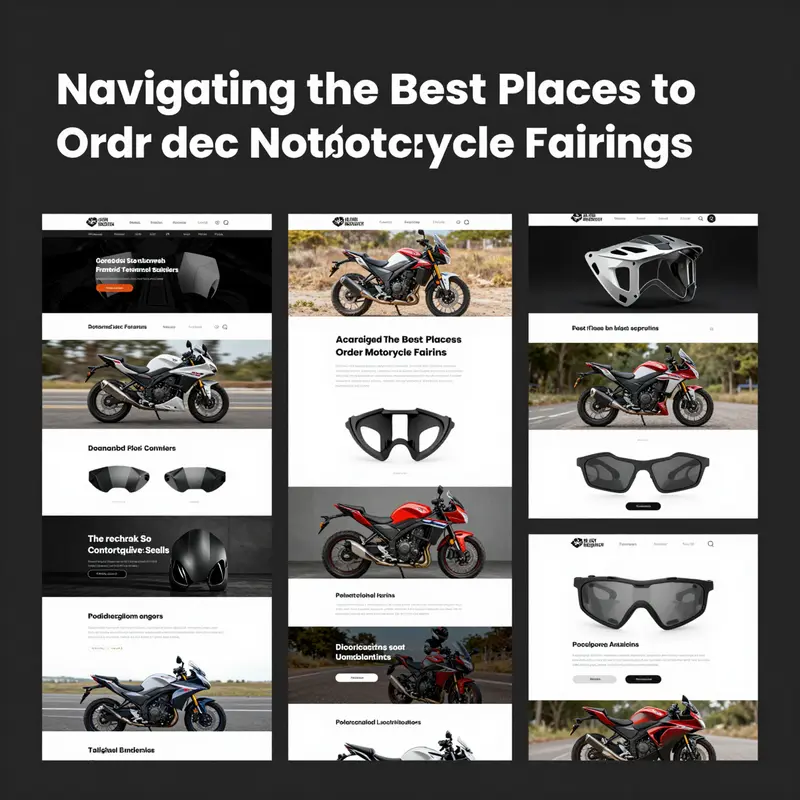 Alibaba platform displaying various motorcycle fairing options available for bulk orders.