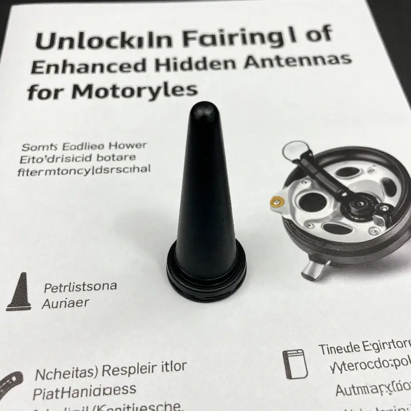 The Enhanced Hidden Antenna seamlessly integrated into motorcycle fairing, emphasizing modern design and practicality.