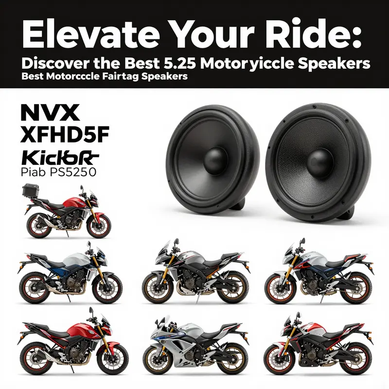 Top two models of motorcycle fairing speakers—NVX XFHD5F and Kicker PS5250—highlighting their design and features.