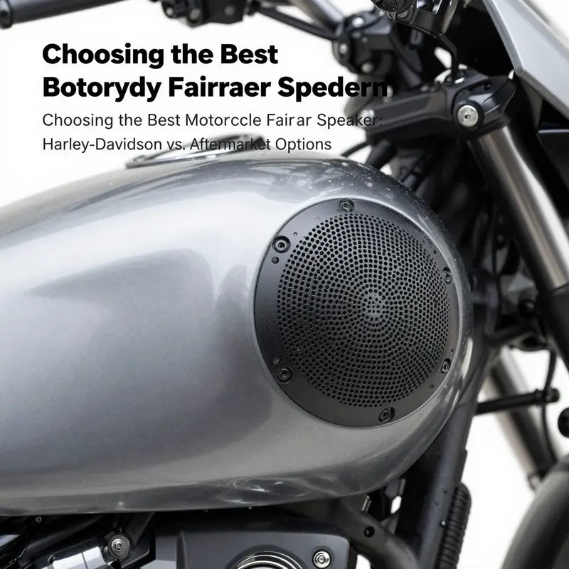 Comparative view of Harley-Davidson and aftermarket motorcycle fairing speakers.
