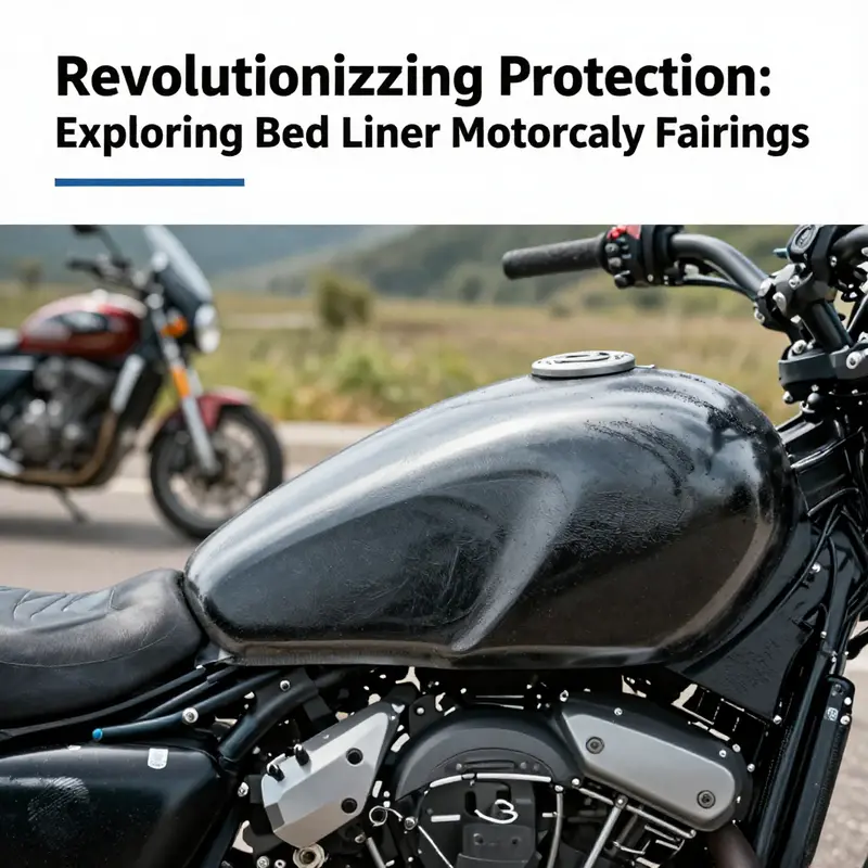 A motorcycle fuel tank enhanced with bed liner coating for improved scratch resistance.