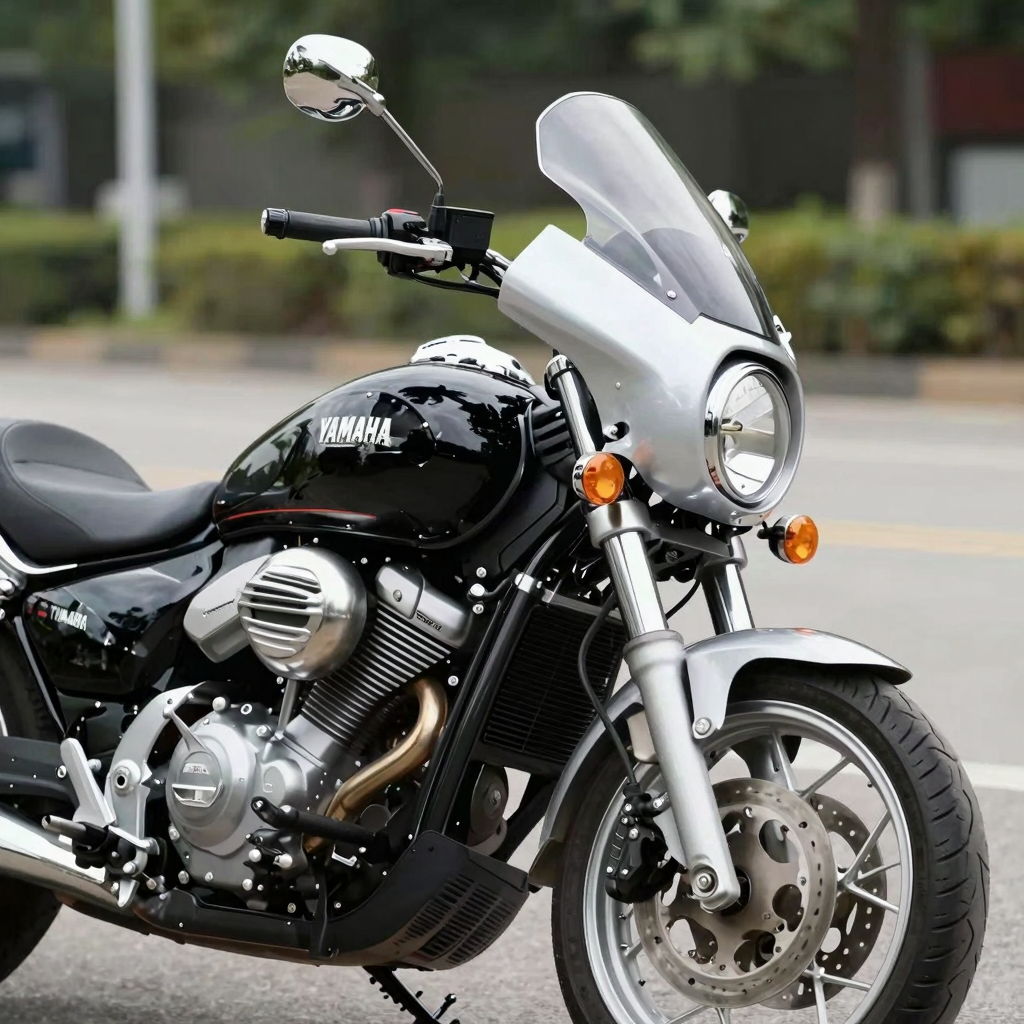 2002 Yamaha V Star motorcycle with aftermarket fairings