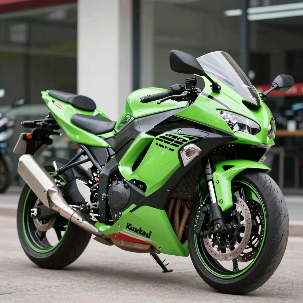 2007 Kawasaki Ninja ZX6R motorcycle showcasing its fairings