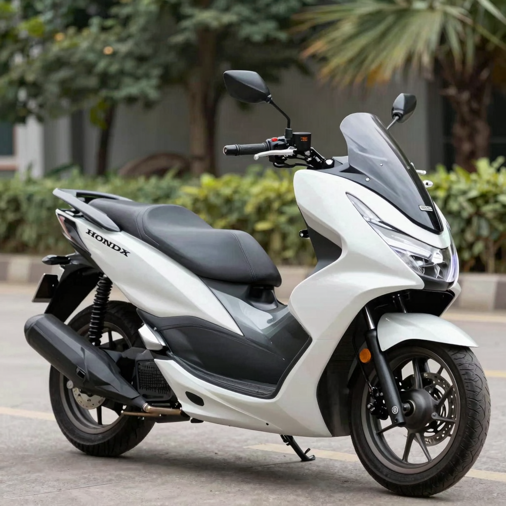 Honda PCX motorcycle with various fairing styles