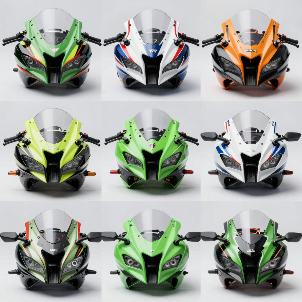Various styles of Kawasaki ZX10R OEM fairings