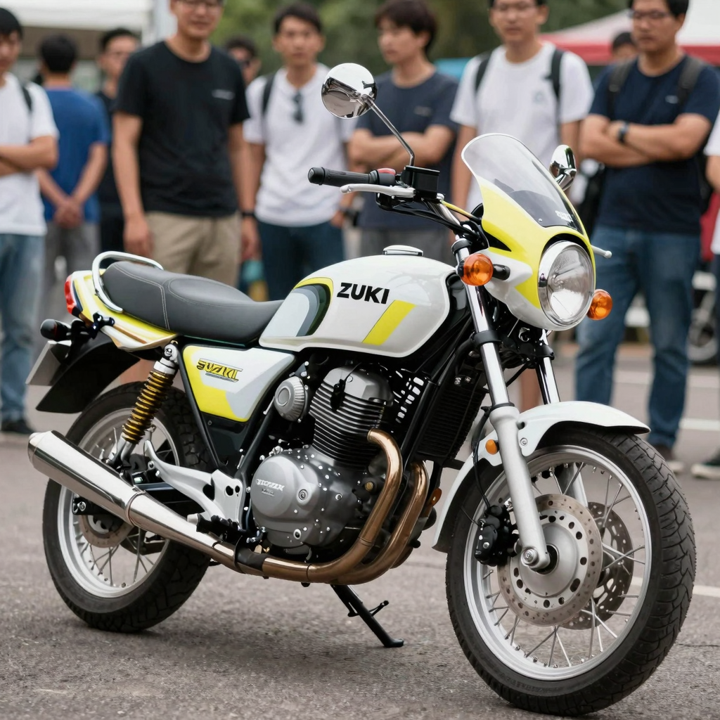 Customized Suzuki VL 1500 motorcycle with distinctive fairings