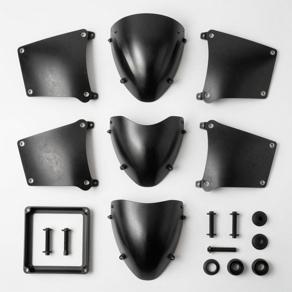 2006 Kawasaki Z1000 Fairing Kit Components Flat Lay
