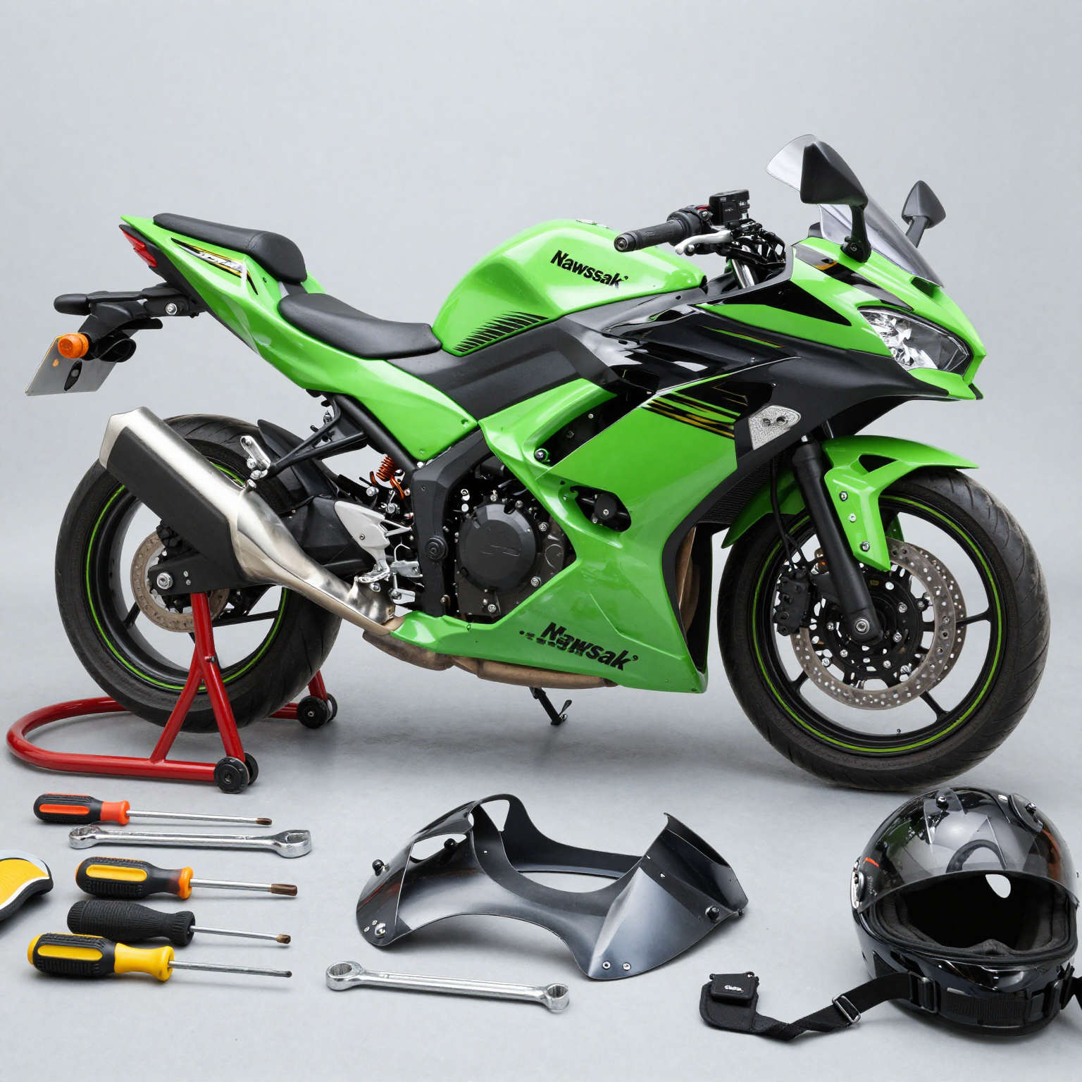 Step-by-step installation of fairings on a 2012 Kawasaki Ninja 300