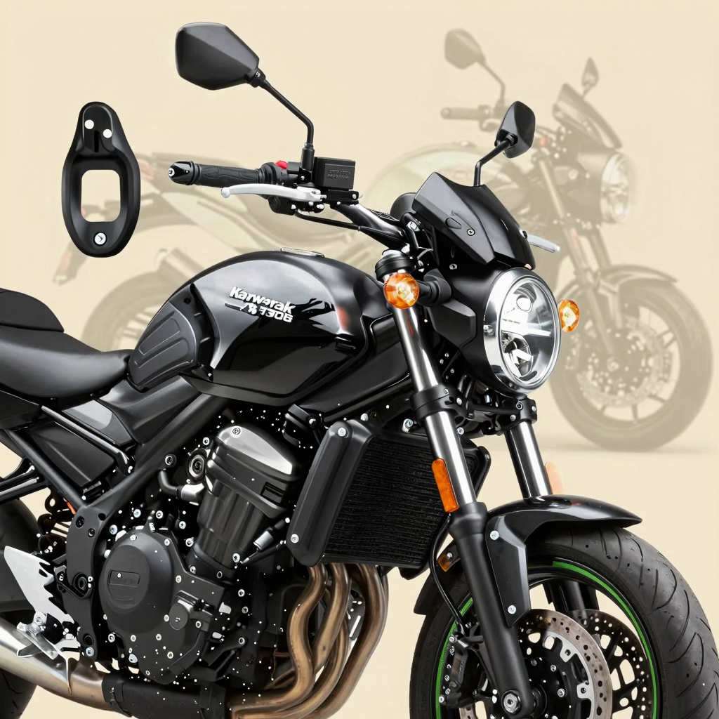 Illustration of fairing hardware for the 2015 Kawasaki Vulcan 900 motorcycle.