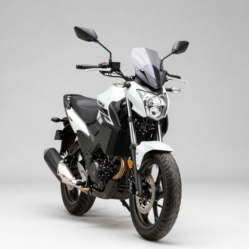 2018 Yamaha Bolt with stylish front fairing viewed from 3/4 front angle on neutral grey background