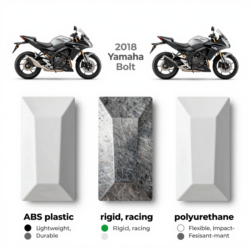 Comparison of ABS plastic, fiberglass, and polyurethane fairing materials for the 2018 Yamaha Bolt