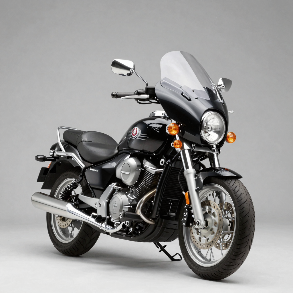 Yamaha V Star 1100 with Batwing Fairing - 3/4 Front Angle