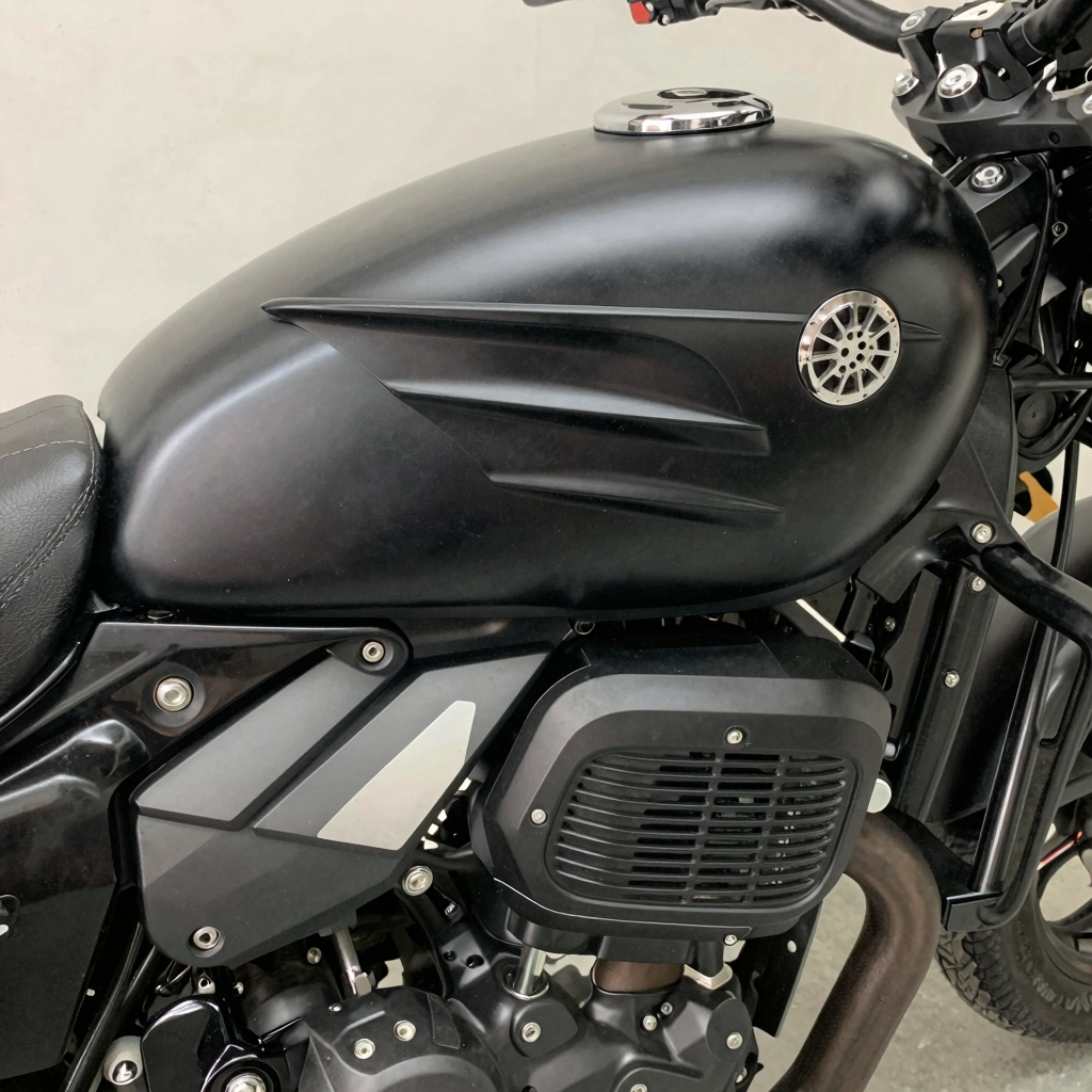 Batwing fairing installed on Yamaha V Star 1100 showing quality construction and smooth finish