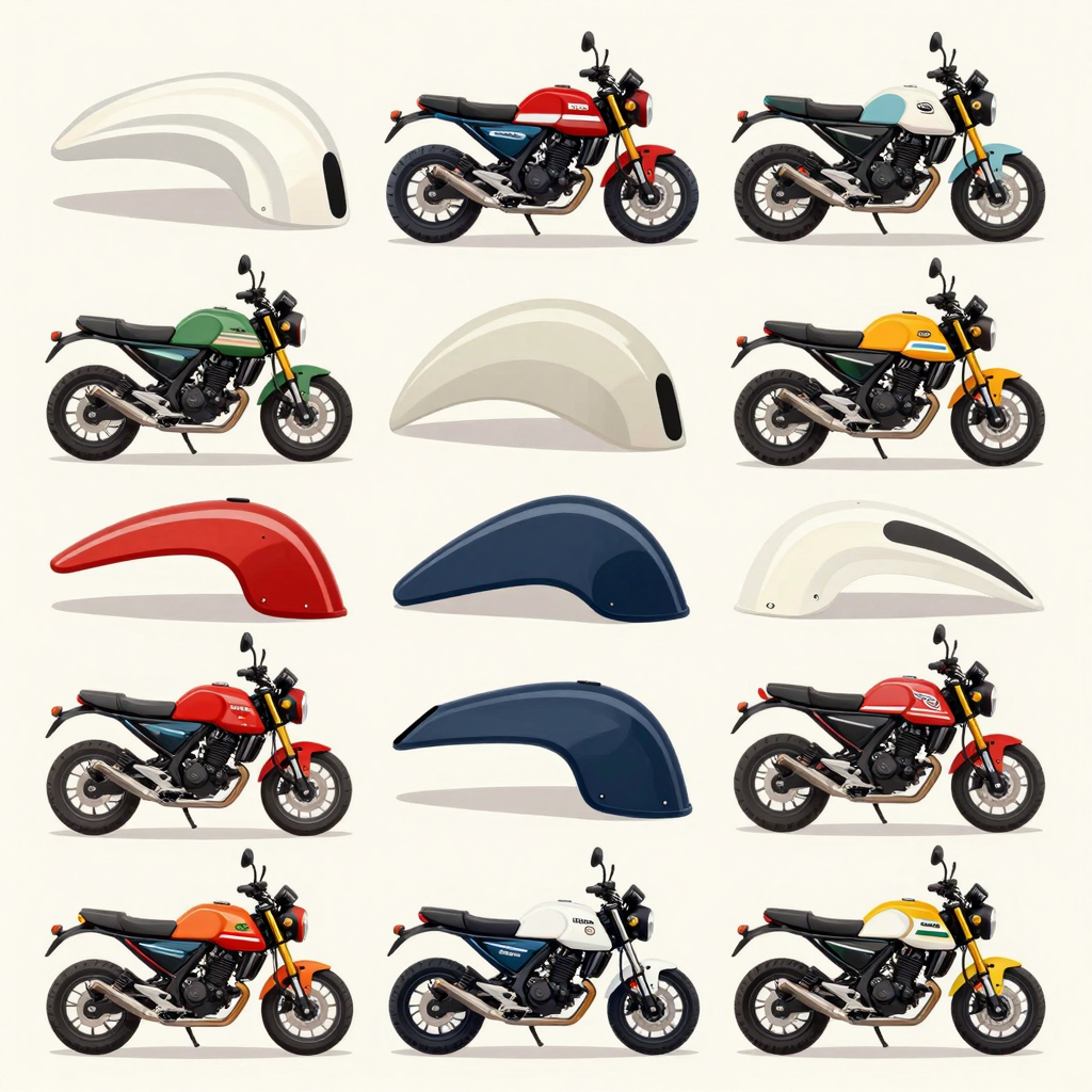 Various styles of cafe racer fairings for Honda Grom